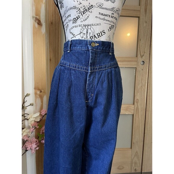 Vintage 1980's Lee Pleated Medium Washed High Waisted Jeans size 11M USA Hipster - Picture 5 of 10